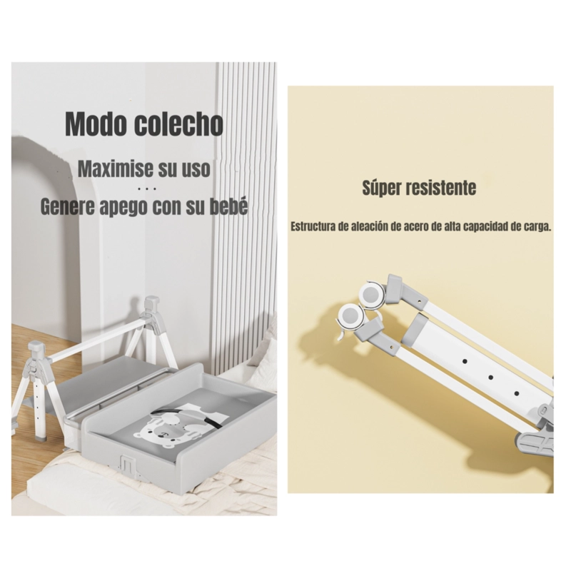 MUDADOR DE PAÑALES PLEGABLE 3 EN 1 LUBABYCAS GRIS - 6