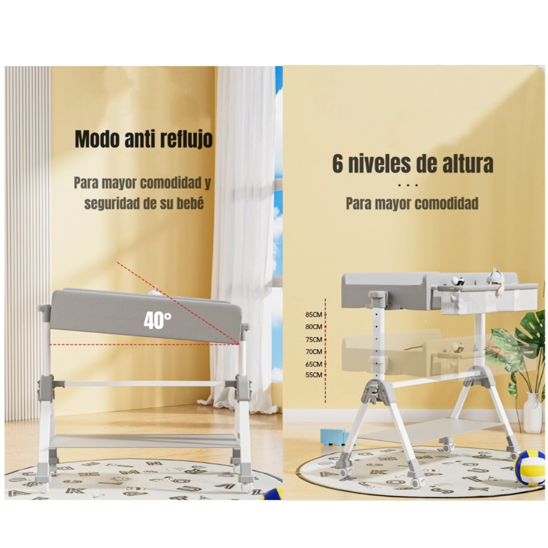MUDADOR DE PAÑALES PLEGABLE 3 EN 1 LUBABYCAS GRIS - 7