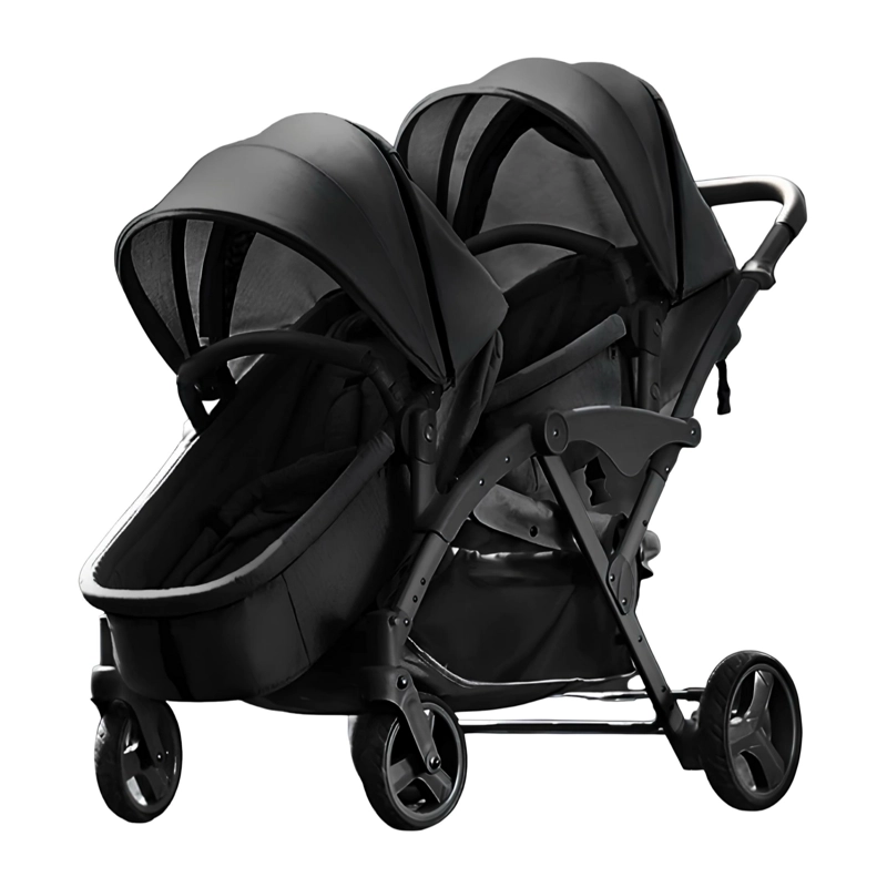 COCHE LUBABYCAS DOBLE DUO RECLINABLE 6 MODOS EN 1 NEGRO - 1