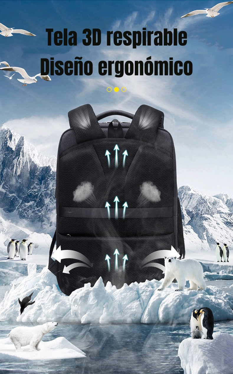 MOCHILA NOTEBOOK INTELIGENTE CON USB NEGRA BY LUBABYCAS - 7