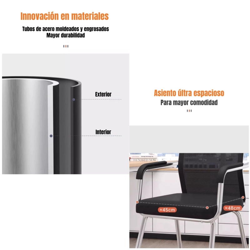 SILLA ESCRITORIO LUBABYCAS FLEX NEGRO OFICINA - 5