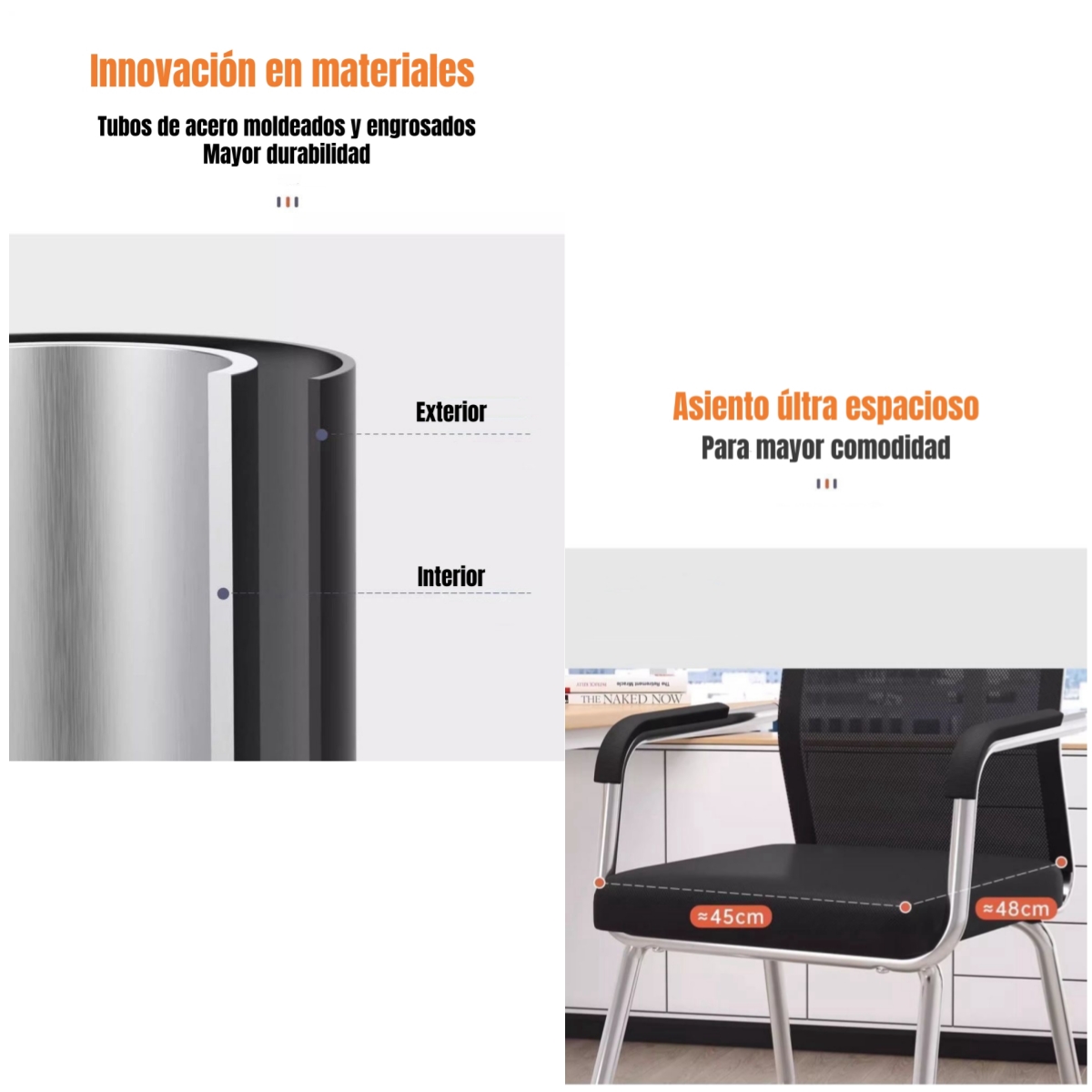 SILLA ESCRITORIO LUBABYCAS FLEX NEGRO OFICINA - 5