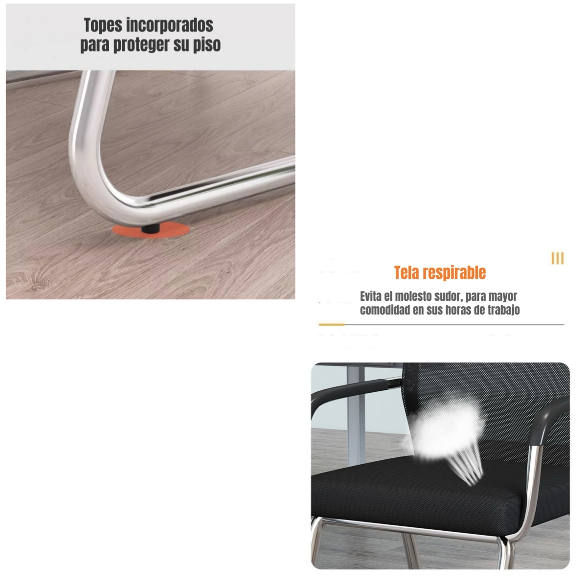 SILLA ESCRITORIO LUBABYCAS FLEX NEGRO OFICINA - 6