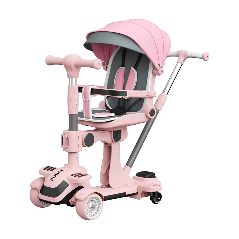 TRICICLO SCOOTER INFANTIL 2 EN 1 EXPEDICION ROSADO LUBABYCAS - 1