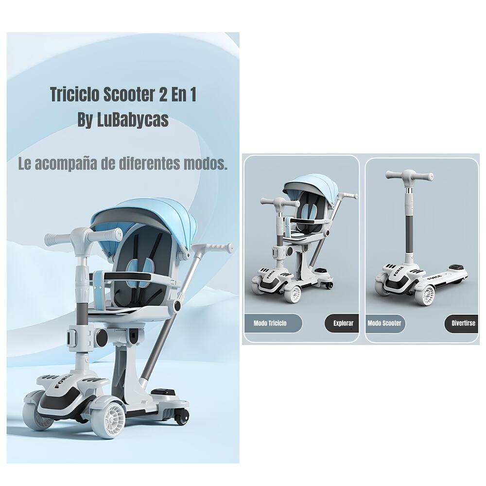 TRICICLO SCOOTER 2 EN 1 LUBABYCAS ROSADO LUBABYCAS - 2