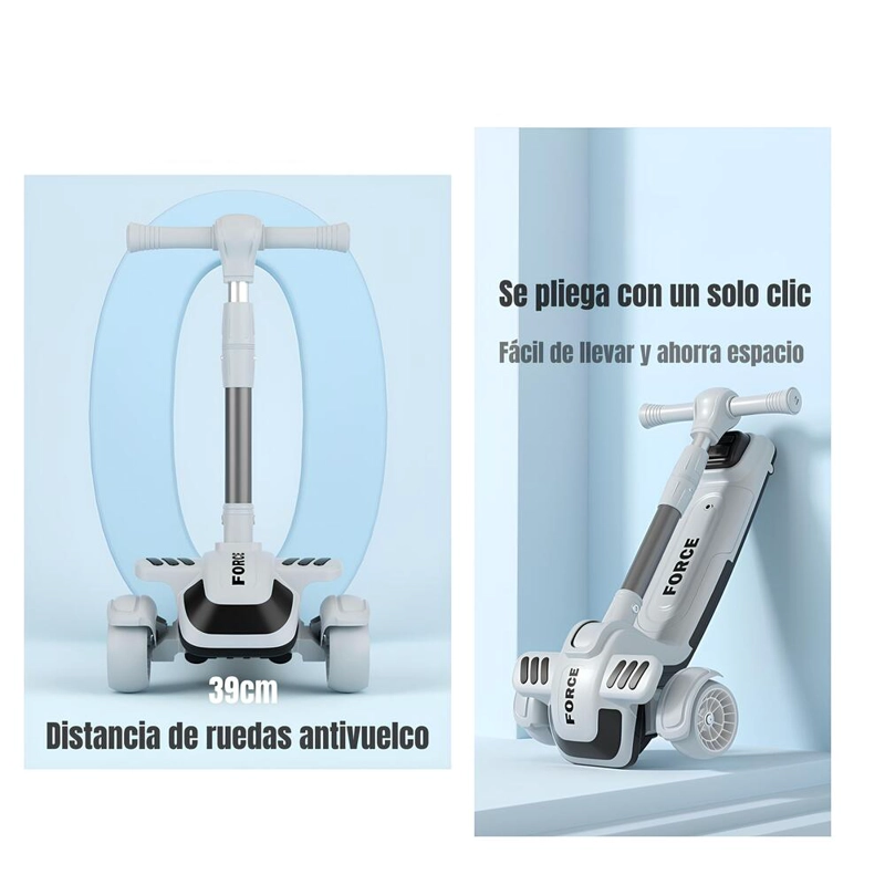 TRICICLO SCOOTER INFANTIL 2 EN 1 EXPEDICION ROSADO LUBABYCAS - 5