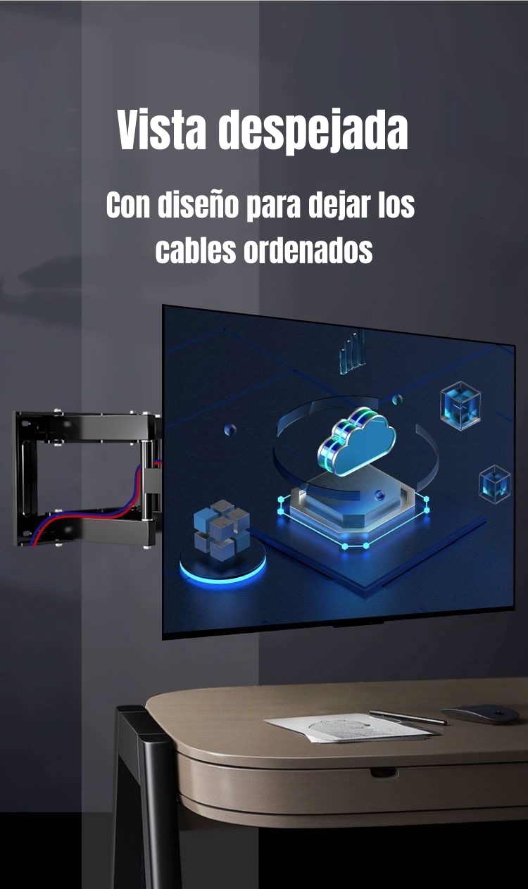 SOPORTE TV AJUSTABLE DOBLE BRAZO 40'' A 75'' BY LUBABYCAS - 5
