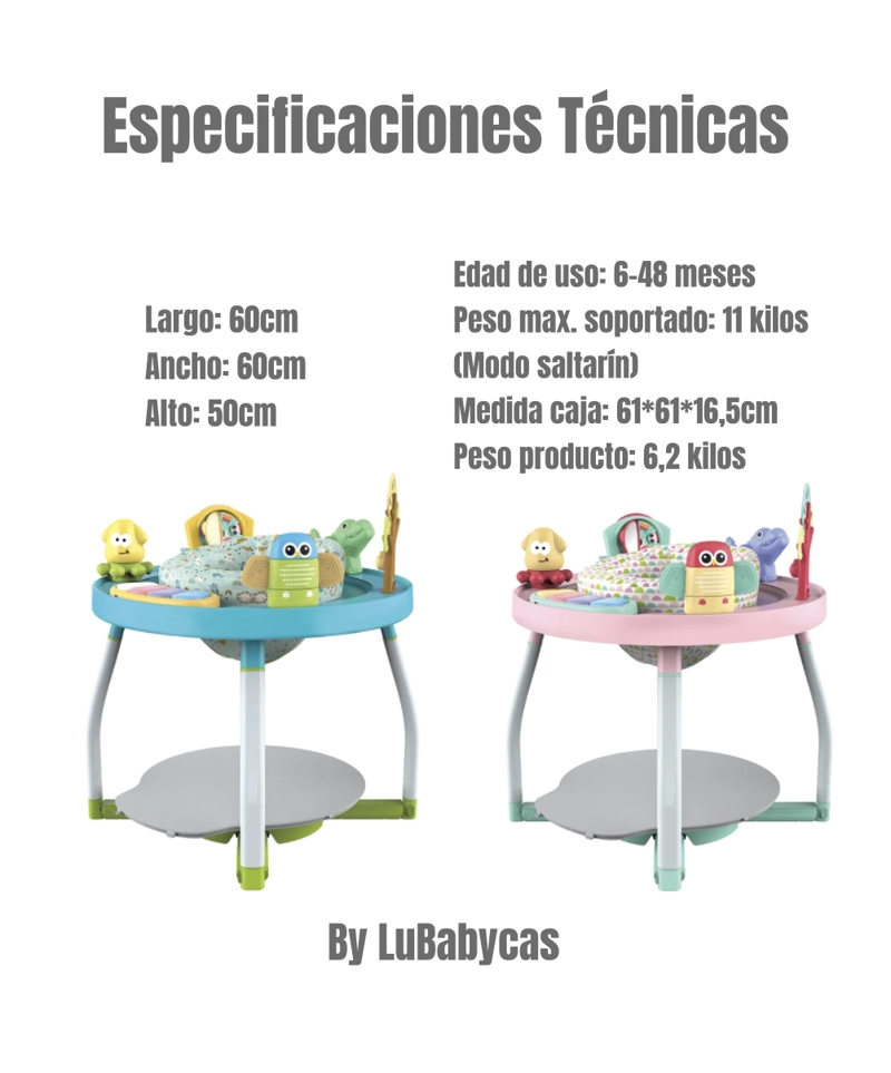 SALTARÍN LUBABYCAS 5 EN 1 CENTRO ACTIVIDADES ROSADO - 4
