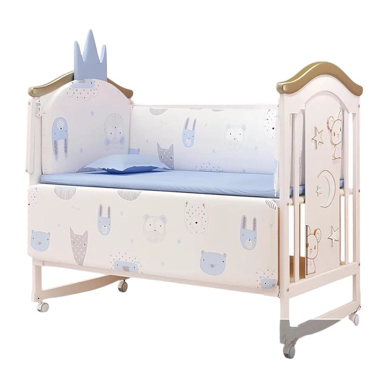 CUNA COLECHO LUBABYCAS IMPERIO MADERA AZUL CON MUDADOR MOSQUITERO - 1