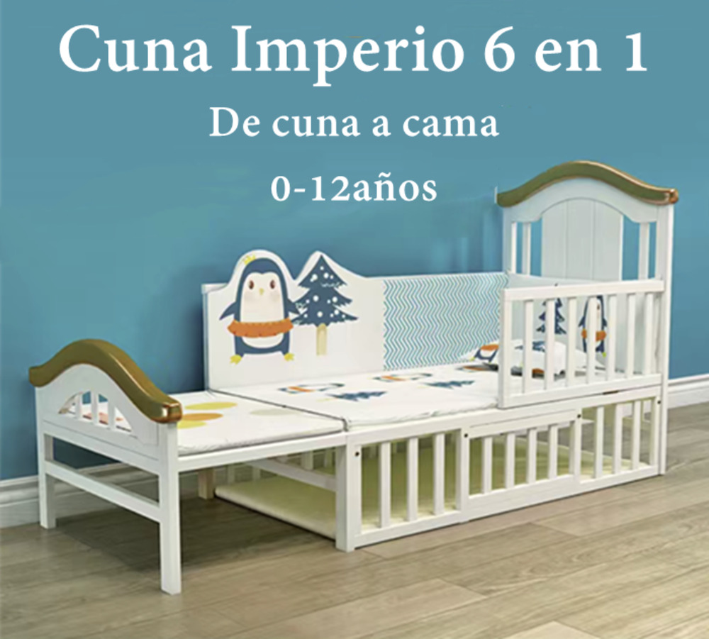 CUNA COLECHO LUBABYCAS IMPERIO MADERA AZUL CON MUDADOR MOSQUITERO - 3