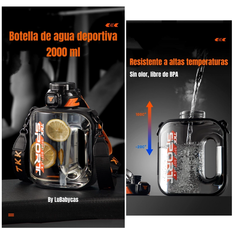 BOTELLA DE AGUA LUBABYCAS MULTIFUNCIONAL CON ACCESORIOS - 2