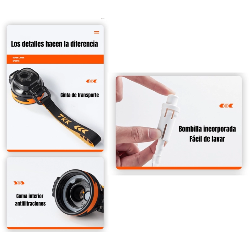 BOTELLA DE AGUA LUBABYCAS MULTIFUNCIONAL CON ACCESORIOS - 5