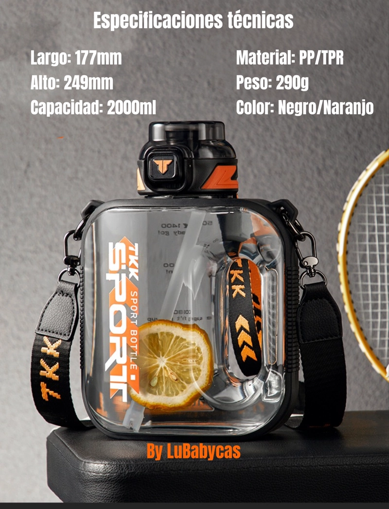 BOTELLA DE AGUA LUBABYCAS MULTIFUNCIONAL CON ACCESORIOS - 8