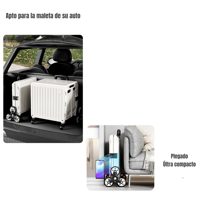 CARRITO LUBABYCAS COMPRAS PLEGABLE CON RUEDAS TREPADORAS 48 X 48 CM - 4