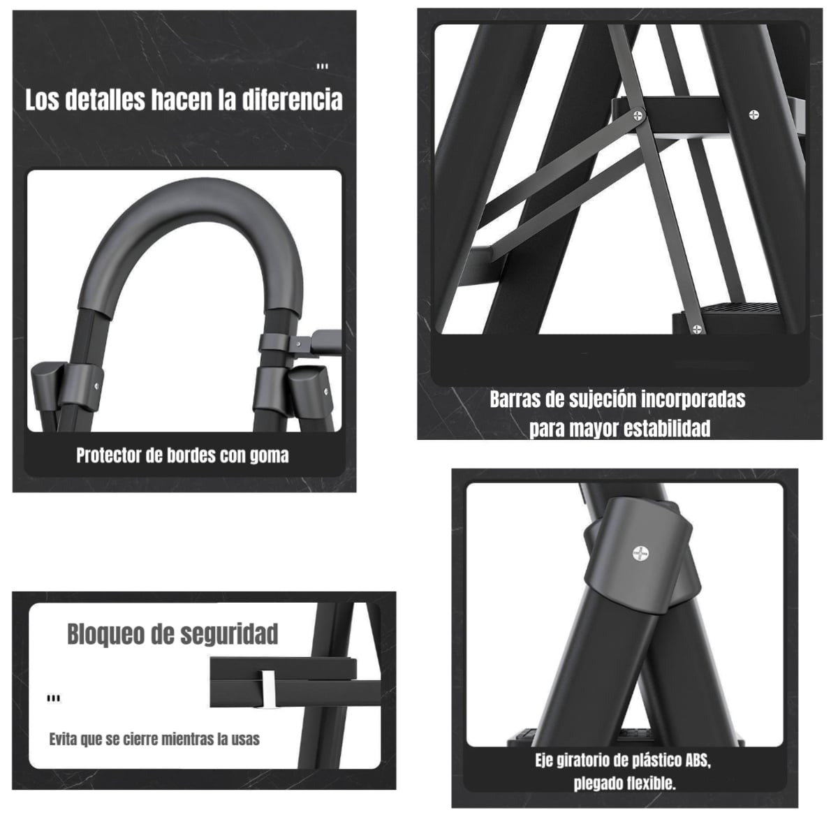 ESCALERA DE ACERO LUBABYCAS PLEGABLE CON 4 ESCALONES BY - 5