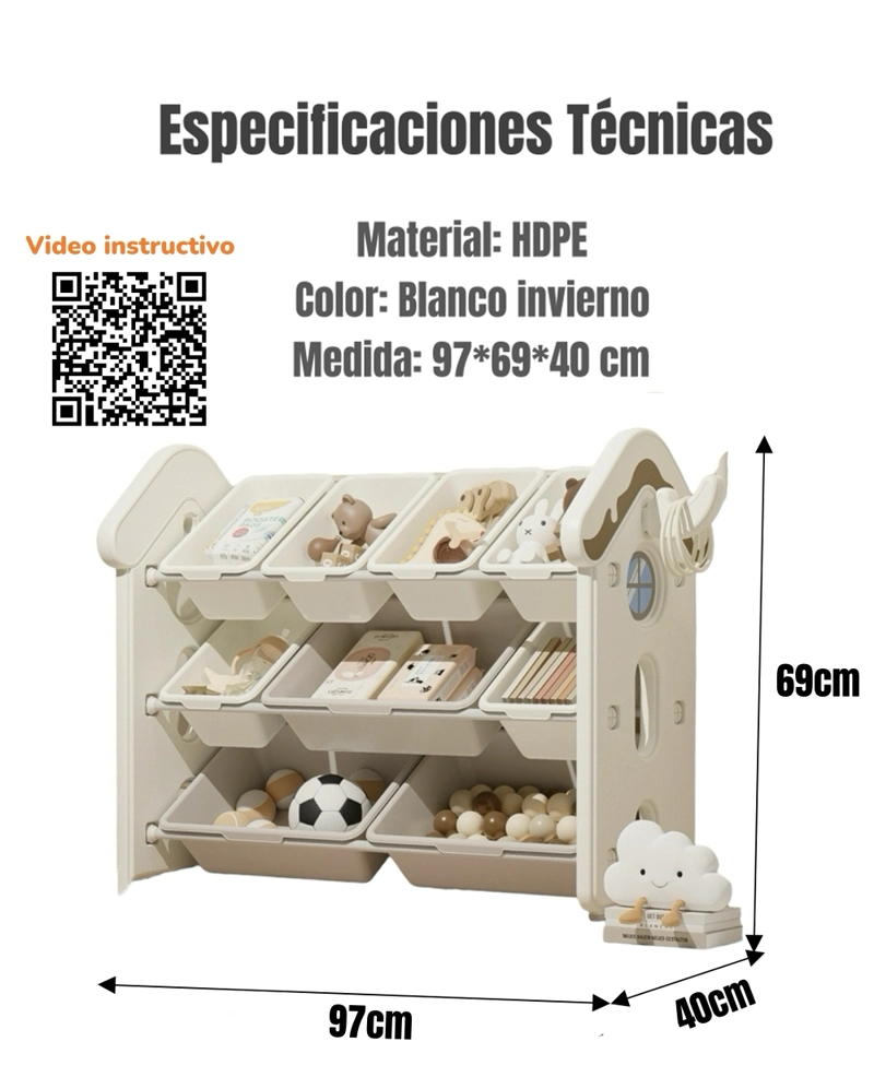 ESTANTE LUBABYCAS INFANTIL ORGANIZADOR JUGUETES BY BLANCO - 8