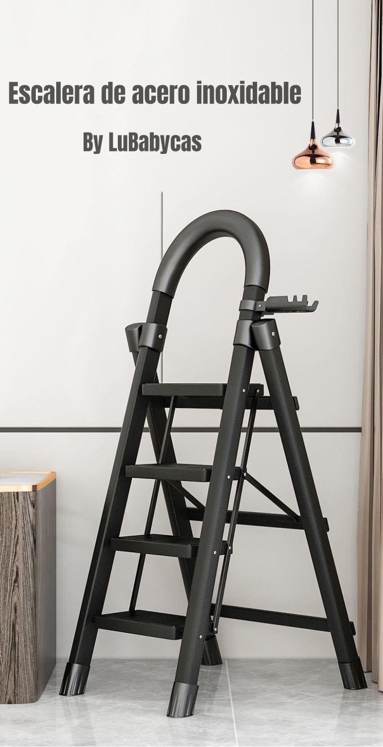 ESCALERA DE ACERO LUBABYCAS PLEGABLE CON 5 ESCALONES BY - 2