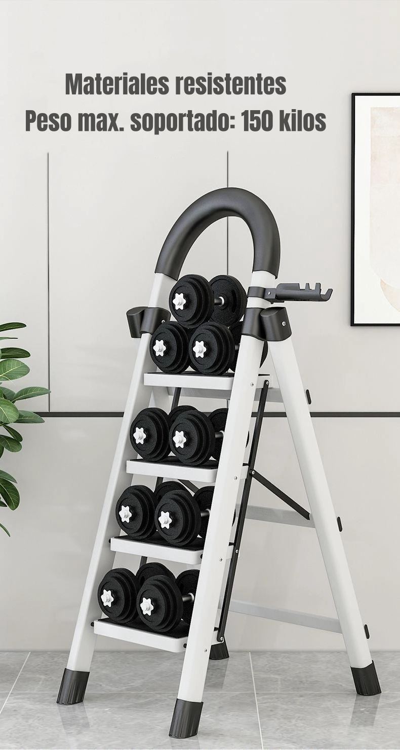ESCALERA DE ACERO LUBABYCAS PLEGABLE CON 5 ESCALONES BY - 4