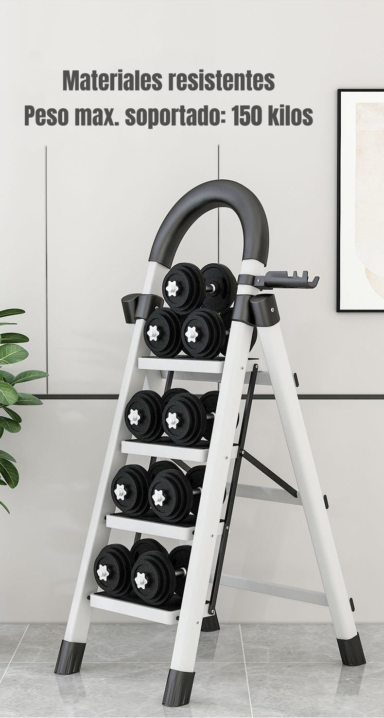 ESCALERA DE ACERO LUBABYCAS PLEGABLE CON 5 ESCALONES BY - 4