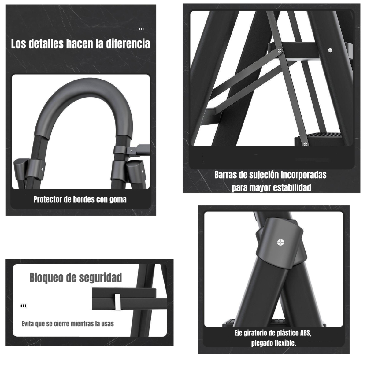 ESCALERA DE ACERO LUBABYCAS PLEGABLE CON 5 ESCALONES BY - 5
