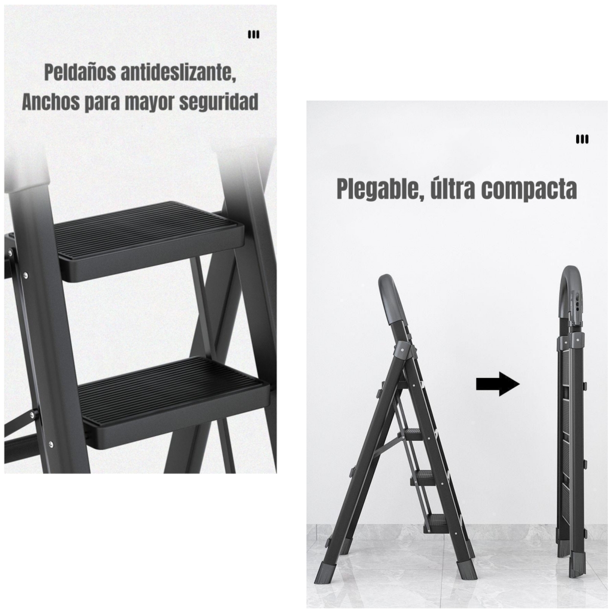 ESCALERA DE ACERO LUBABYCAS PLEGABLE CON 5 ESCALONES BY - 6