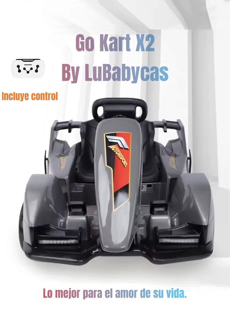GO KART AUTO ELE CTRICO 12V7AH CON CONTROL ROJO LUBABYCAS - 2