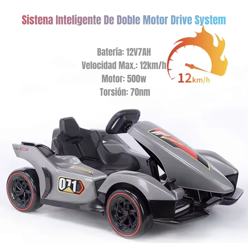 GO KART AUTO ELE CTRICO 12V7AH CON CONTROL ROJO LUBABYCAS - 3