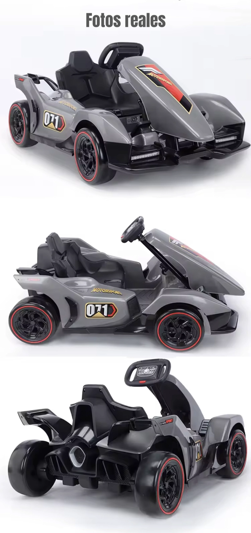 GO KART AUTO ELE CTRICO 12V7AH CON CONTROL ROJO LUBABYCAS - 7