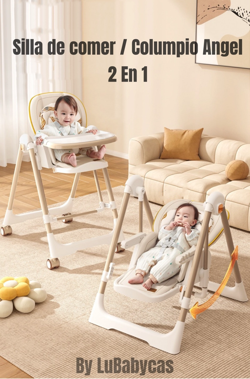 SILLA COMER LUBABYCAS COLUMPIO 2 EN 1 ROSADO - 2