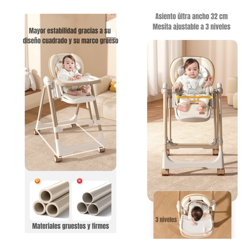 SILLA COMER LUBABYCAS COLUMPIO 2 EN 1 ROSADO - 6