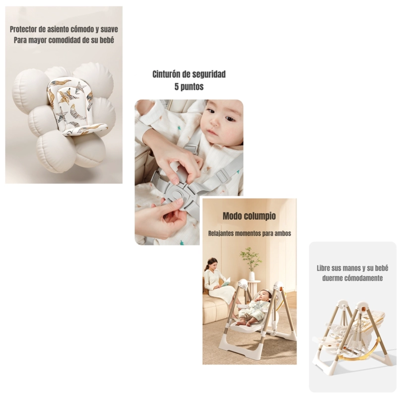 SILLA COMER LUBABYCAS COLUMPIO 2 EN 1 ROSADO - 7