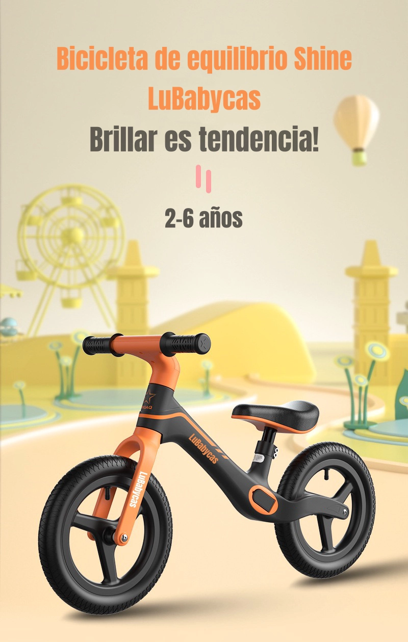 BICICLETA DE EQUILIBRIO 2-6 AÑOS ARO 12 LUBABYCAS NARANJA - 2