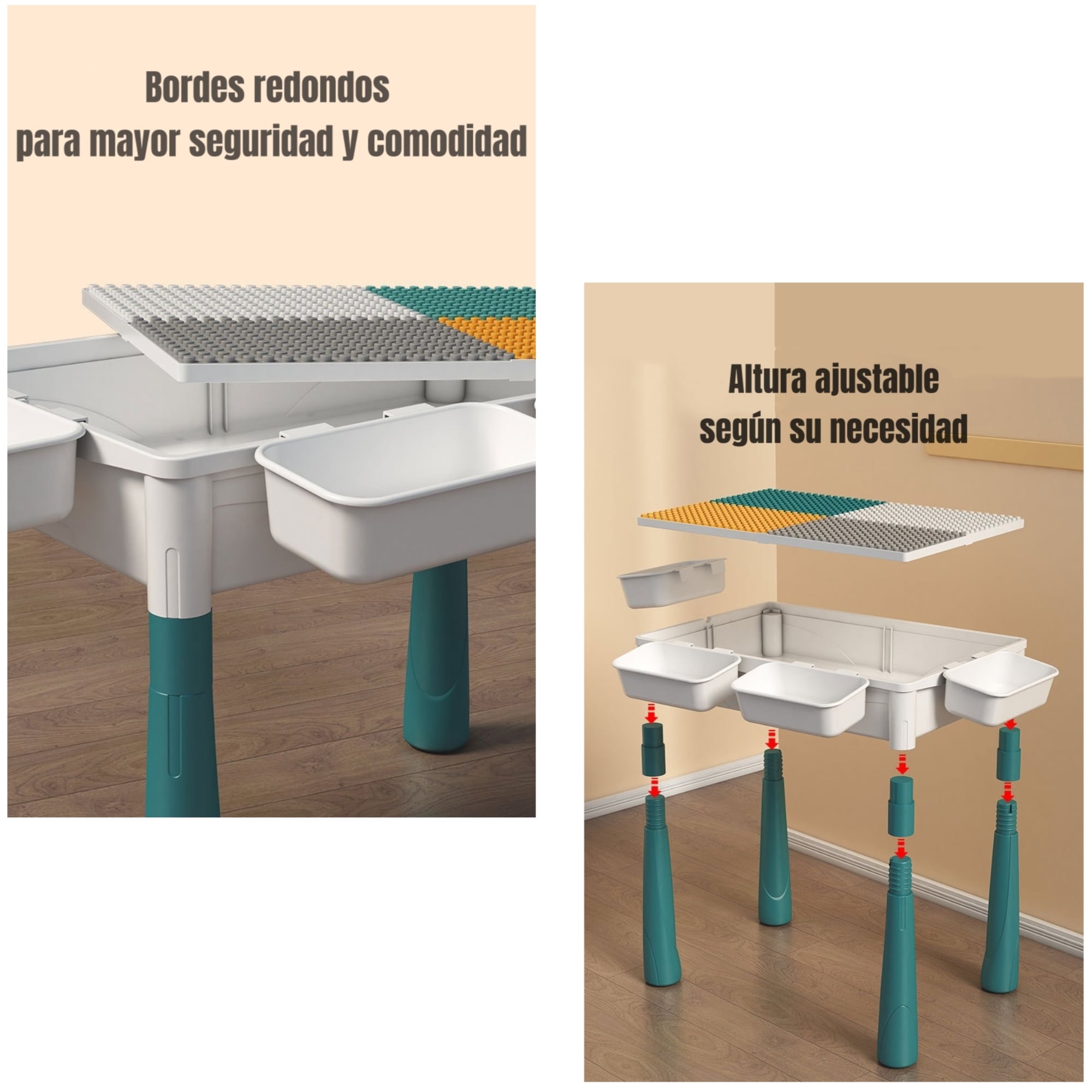 MESA DE BLOQUES LUBABYCAS AZUL 346 PIEZAS Y 2 SILLAS BY LUBABYACS - 6