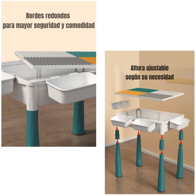 MESA DE BLOQUES LUBABYCAS AZUL 342 PIEZAS Y 2 SILLAS BY LUBABYACS - 6