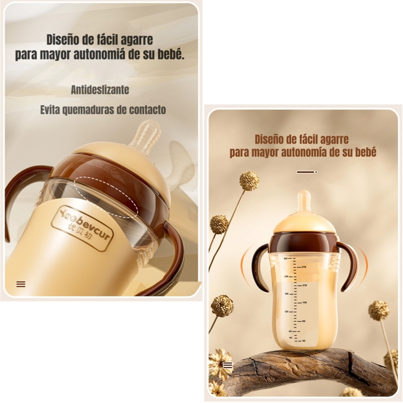 MAMADERA LUBABYCAS 240ML CON CHUPETES Y CEPILLO LIMPIEZA CAFÉ - 4