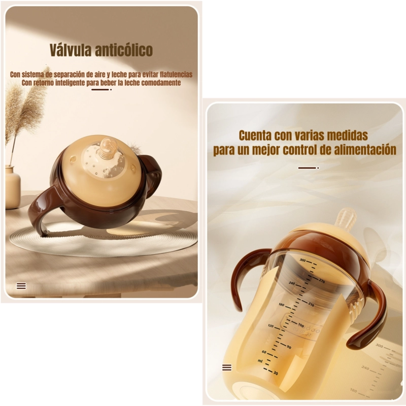 MAMADERA LUBABYCAS 240ML CON CHUPETES Y CEPILLO LIMPIEZA CAFÉ - 5