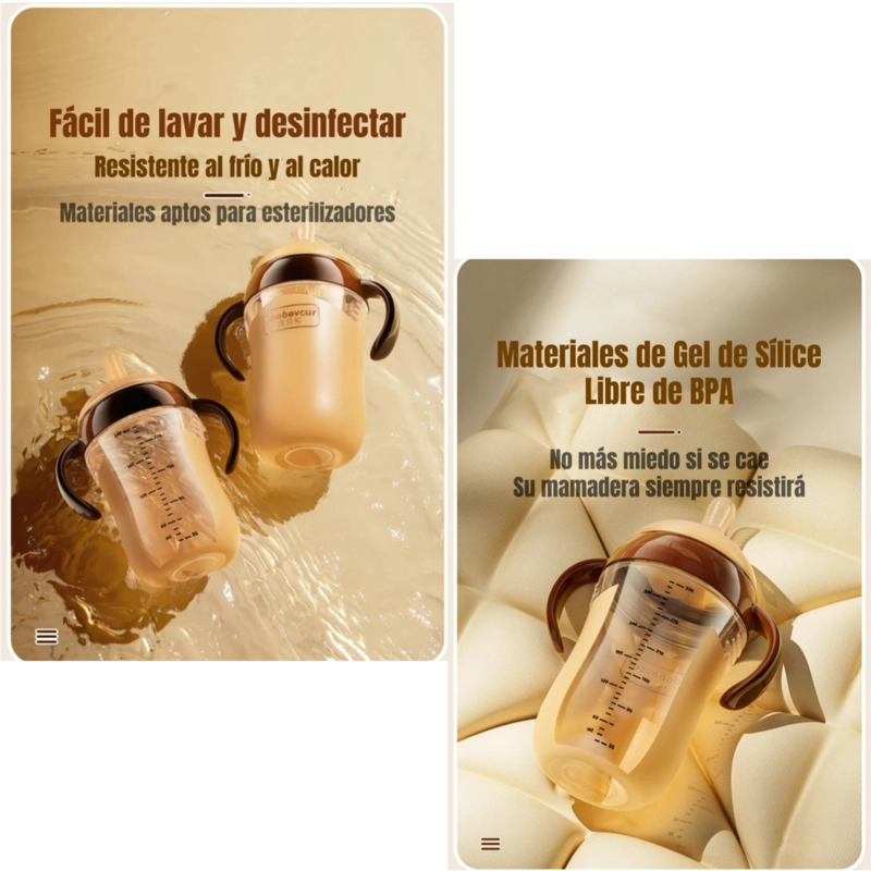 MAMADERA LUBABYCAS 240ML CON CHUPETES Y CEPILLO LIMPIEZA CAFÉ - 6