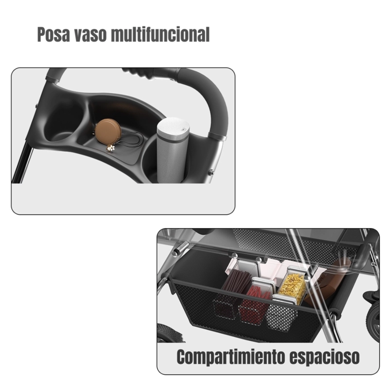 COCHE LINO MASCOTAS PLEGABLE LUBABYCAS ROSADO 2 EN 1 - 7