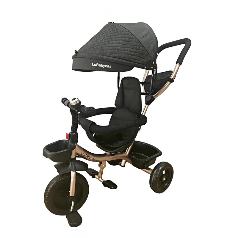 TRICICLO 3 EN 1 CON APOYA PIES 360°LUBABYCAS NEGRO - 1