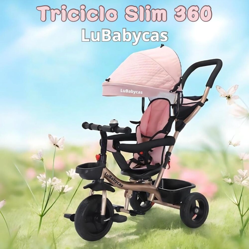 TRICICLO 3 EN 1 CON APOYA PIES 360°LUBABYCAS NEGRO - 2