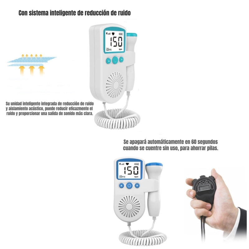 MONITOR LUBABYCAS FETAL DOPPLER LATIDOS CORAZÓN BEBÉ BY BLANCO - 4