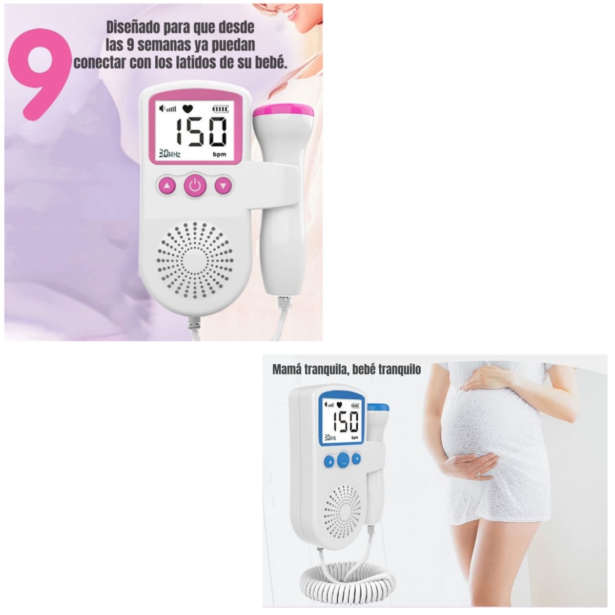 MONITOR LUBABYCAS FETAL DOPPLER LATIDOS CORAZÓN BEBÉ BY BLANCO - 5