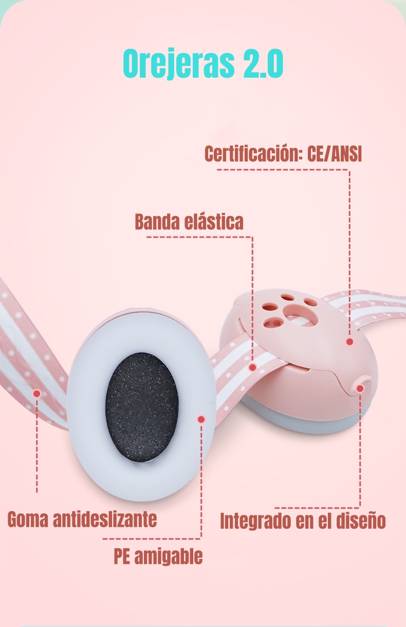 OREJERAS LUBABYCAS ANTIRUIDO AURICULARES PROTECTORES BEBÉS AZUL - 3
