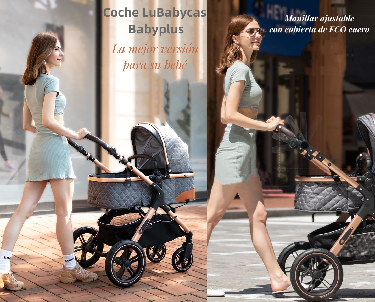 COCHE CUNA LUBABYCAS BABYPLUS CON SILLA NIDO Y ACCESORIOS NEGRO - 3