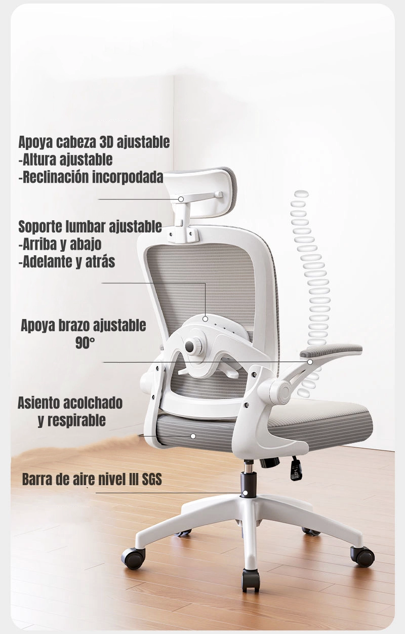 SILLA ESCRITORIO LUBABYCAS NEGRO CON APOYA CABEZA - 3
