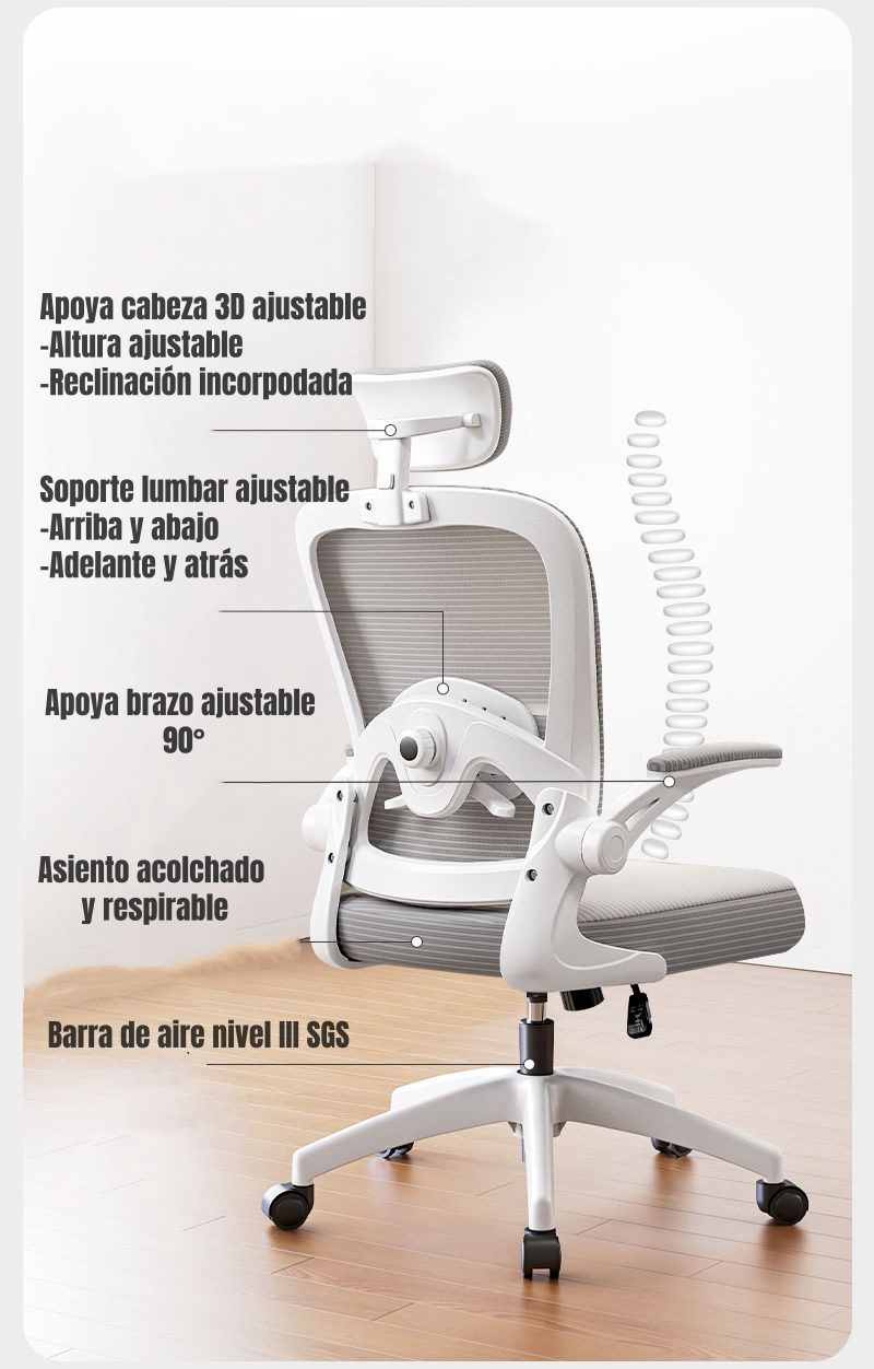 SILLA ESCRITORIO LUBABYCAS NEGRO CON APOYA CABEZA - 3