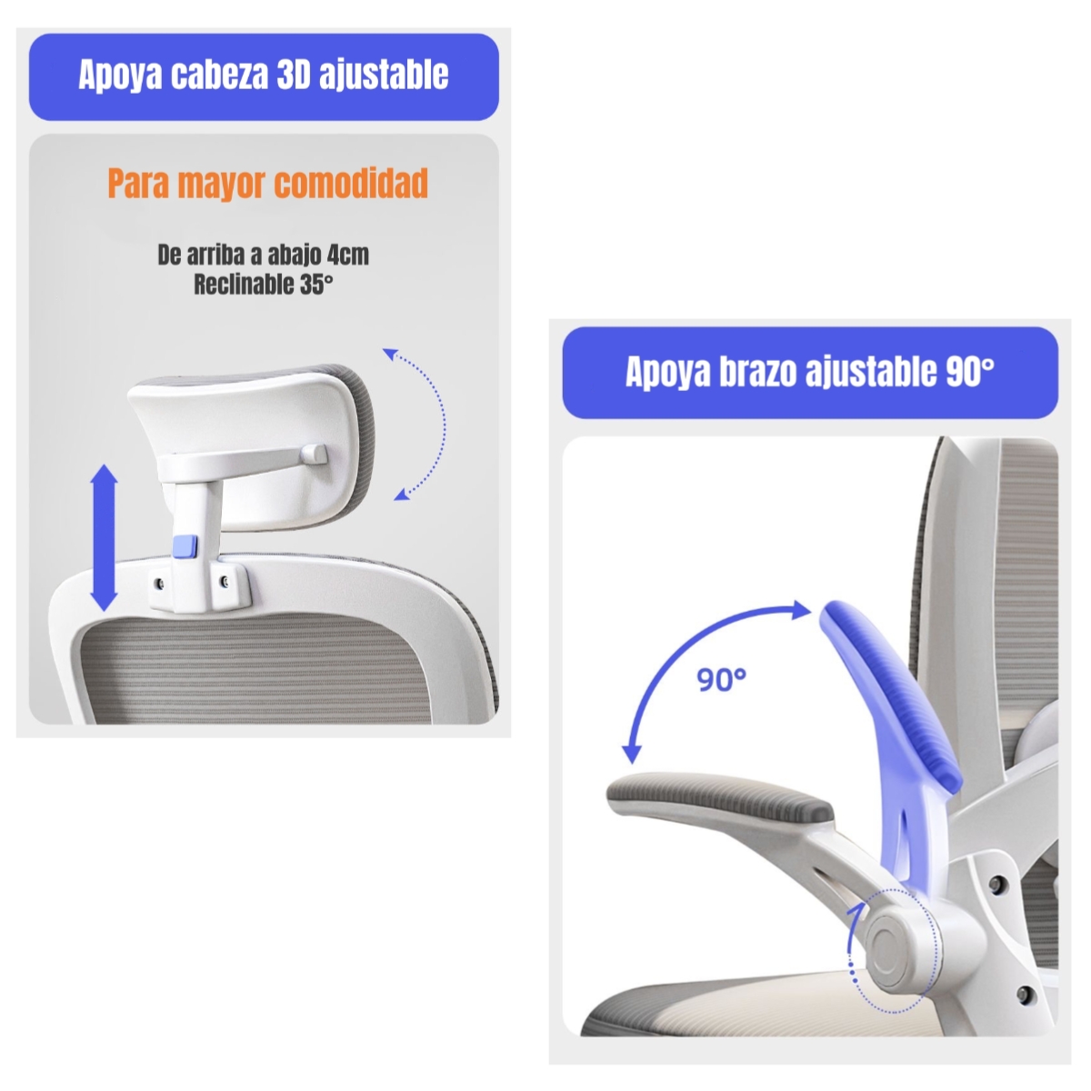 SILLA ESCRITORIO LUBABYCAS NEGRO CON APOYA CABEZA - 8