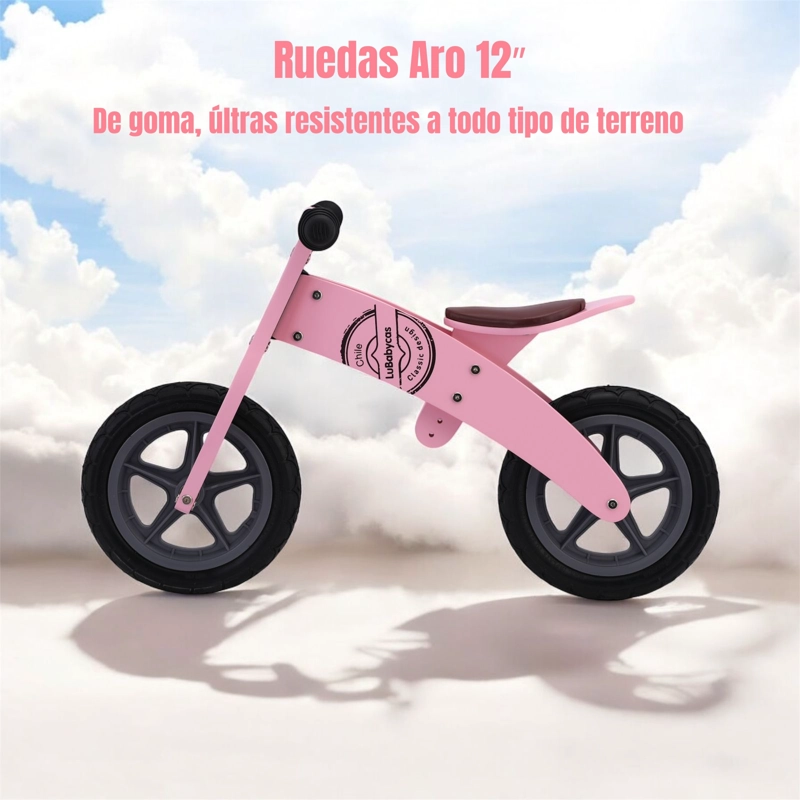 BICICLETA LUBABYCAS EQUILIBRIO MADERA WOOD ROSADO - 2
