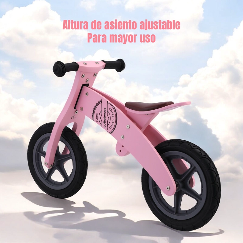 BICICLETA LUBABYCAS EQUILIBRIO MADERA WOOD ROSADO - 3