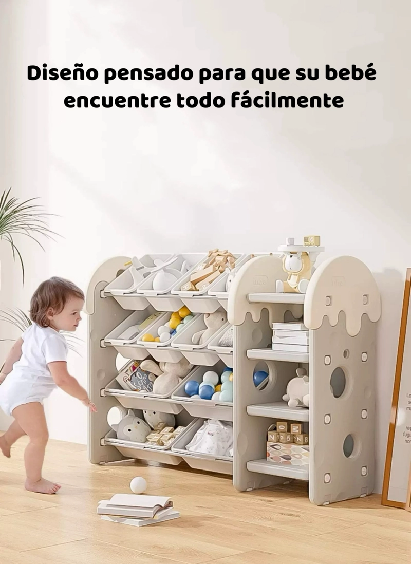 ESTANTE INFANTIL ORGANIZADOR DE JUGUETES ESPACIOSO LUBABYCAS - 4